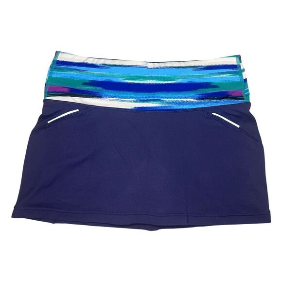 Athleta Women’s Small Grenadine Airbrush Relay Skort Blue Activewear Stretch - Picture 1 of 7
